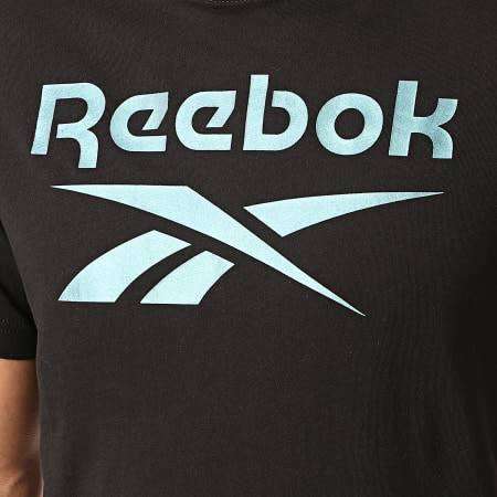 REEBOK Men`s Graphic Series Stacked Tee Black/Silver FS6106 - Size Medium