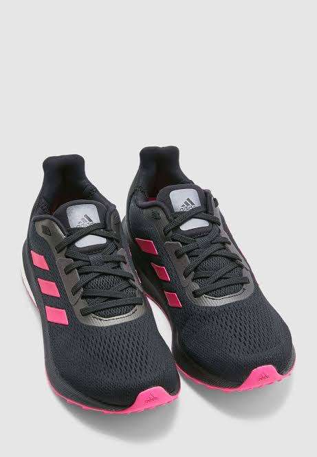 ADIDAS Women`s Astrarun Shoes Core Black/Shock Pink/Night Metallic EG5833 - Size 5