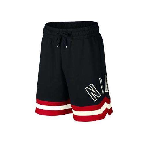 Nike Men`s Air Fleece Shorts Black/Red/White AR1829-010 - Size Medium