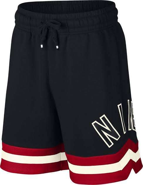 Nike Men`s Air Fleece Shorts Black/Red/White AR1829-010 - Size Medium