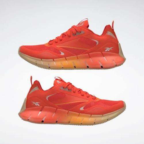 REEBOK Women`s Zig Kinetica Horizon Shoes Carotene/High Vis Orange/Utility Beige FW6270 - Size 8.5