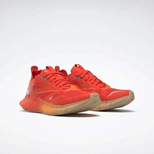 REEBOK Women`s Zig Kinetica Horizon Shoes Carotene/High Vis Orange/Utility Beige FW6270 - Size 8.5