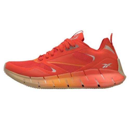 REEBOK Women`s Zig Kinetica Horizon Shoes Carotene/High Vis Orange/Utility Beige FW6270 - Size 8.5