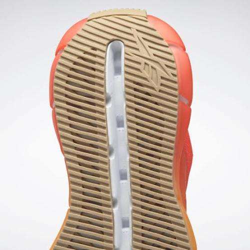 REEBOK Women`s Zig Kinetica Horizon Shoes Carotene/High Vis Orange/Utility Beige FW6270 - Size 8.5