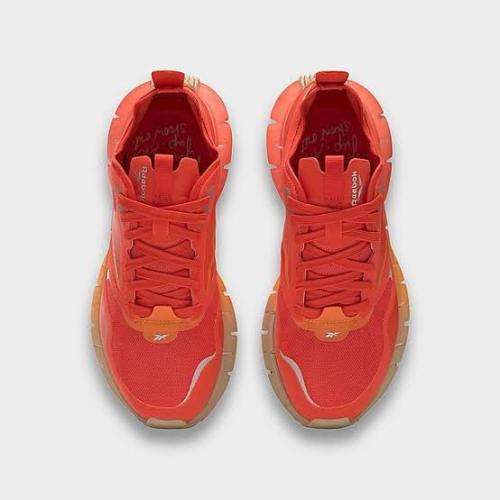 REEBOK Women`s Zig Kinetica Horizon Shoes Carotene/High Vis Orange/Utility Beige FW6270 - Size 8.5