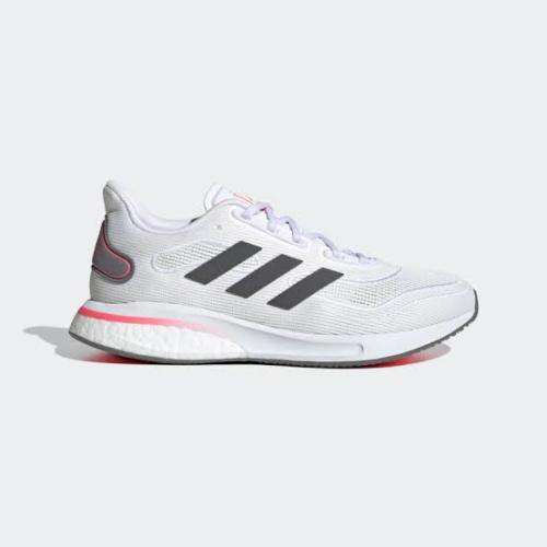 ADIDAS Women`s Supernova Shoes Cloud White/Grey Five/Signal Pink FV6020 - Size 6.5