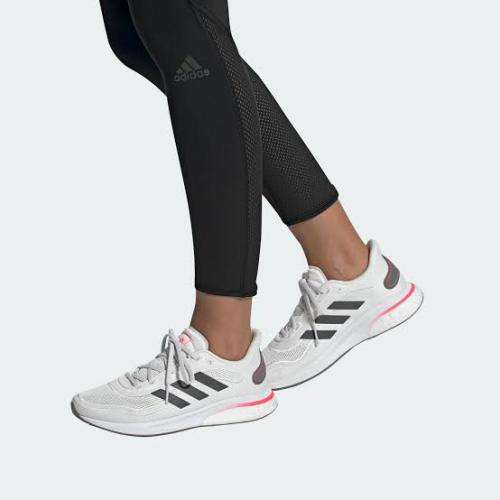 ADIDAS Women`s Supernova Shoes Cloud White/Grey Five/Signal Pink FV6020 - Size 6.5