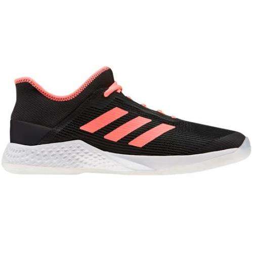 ADIDAS Unisex Tennis Adizero Club Shoes Core Black/Signal Coral/Cloud White EF2771 - Size 6