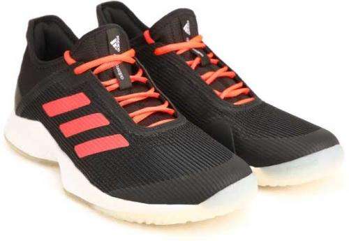 ADIDAS Unisex Tennis Adizero Club Shoes Core Black/Signal Coral/Cloud White EF2771 - Size 6