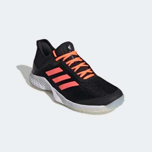 ADIDAS Unisex Tennis Adizero Club Shoes Core Black/Signal Coral/Cloud White EF2771 - Size 6