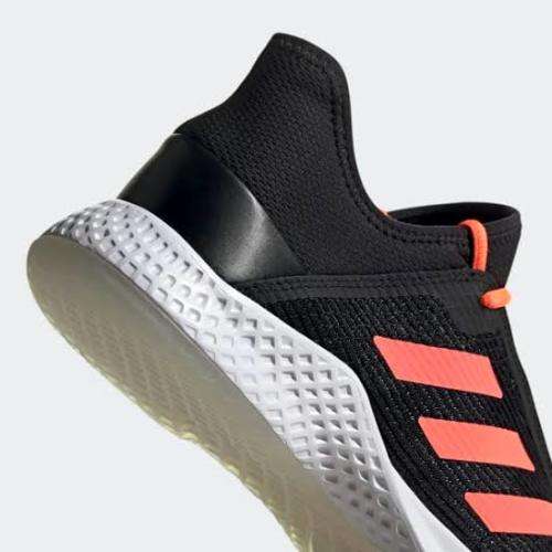 ADIDAS Unisex Tennis Adizero Club Shoes Core Black/Signal Coral/Cloud White EF2771 - Size 6