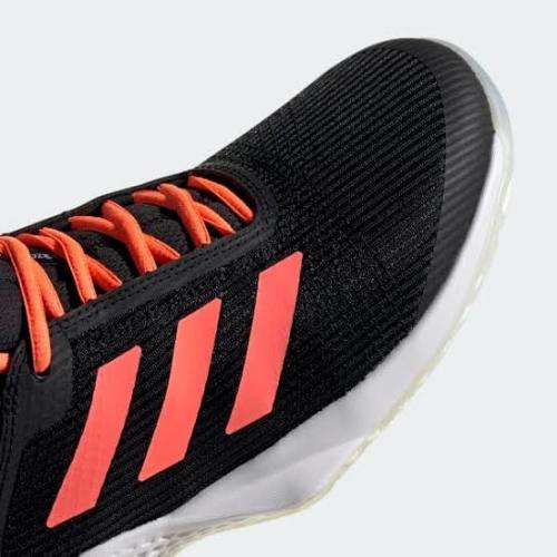 ADIDAS Unisex Tennis Adizero Club Shoes Core Black/Signal Coral/Cloud White EF2771 - Size 6