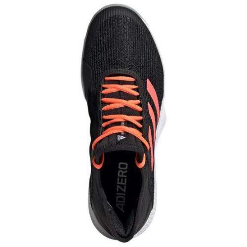 ADIDAS Unisex Tennis Adizero Club Shoes Core Black/Signal Coral/Cloud White EF2771 - Size 6