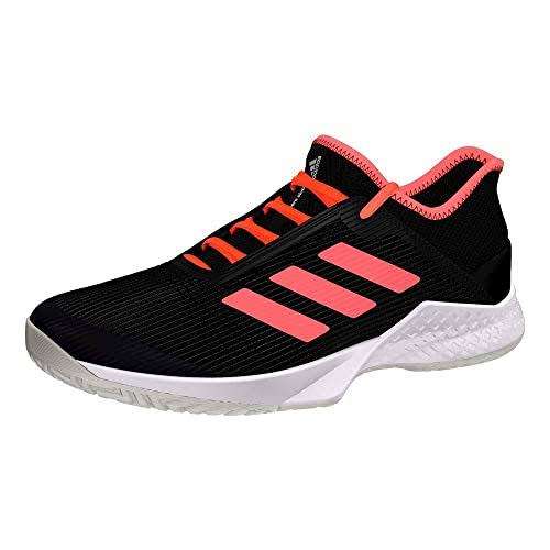 ADIDAS Unisex Tennis Adizero Club Shoes Core Black/Signal Coral/Cloud White EF2771 - Size 6