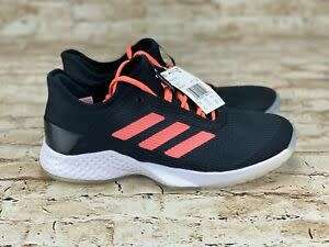 ADIDAS Unisex Tennis Adizero Club Shoes Core Black/Signal Coral/Cloud White EF2771 - Size 6