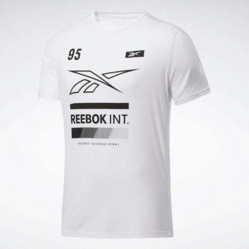 REEBOK Men`s Speedwick Graphic Move Tee White FU2892 - Size Large