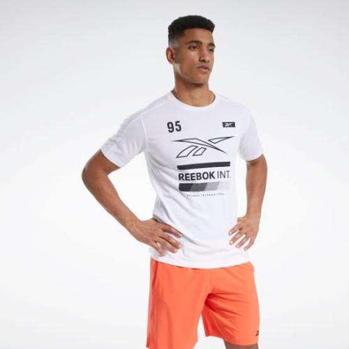 REEBOK Men`s Speedwick Graphic Move Tee White FU2892 - Size Large