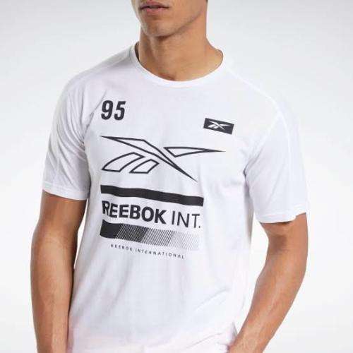 REEBOK Men`s Speedwick Graphic Move Tee White FU2892 - Size Large