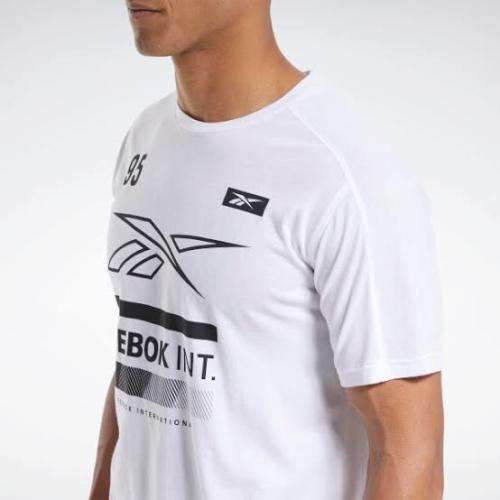 REEBOK Men`s Speedwick Graphic Move Tee White FU2892 - Size Large
