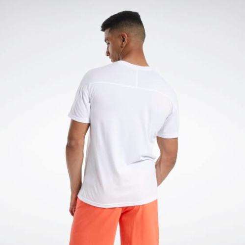 REEBOK Men`s Speedwick Graphic Move Tee White FU2892 - Size Large