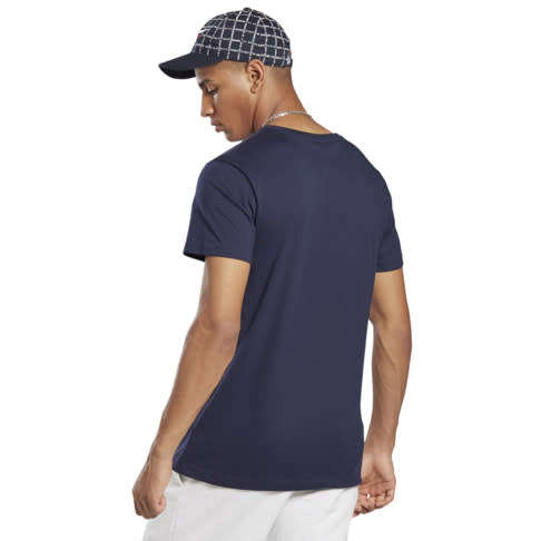 REEBOK Men`s Classic Vector T-shirt Navy EW3454 - Size Large