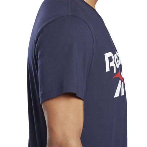 REEBOK Men`s Classic Vector T-shirt Navy EW3454 - Size Large