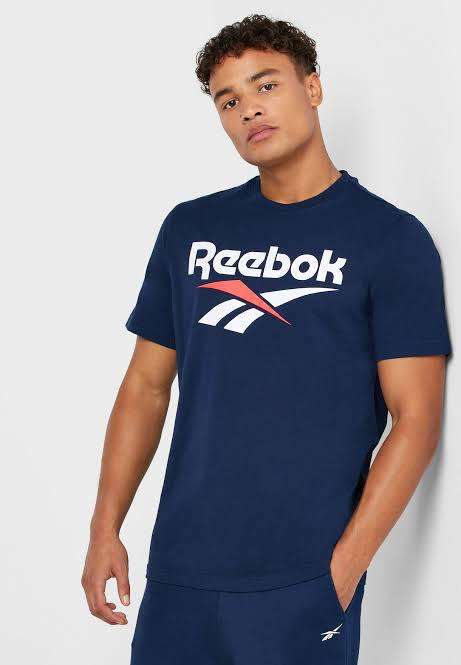 REEBOK Men`s Classic Vector T-shirt Navy EW3454 - Size Large