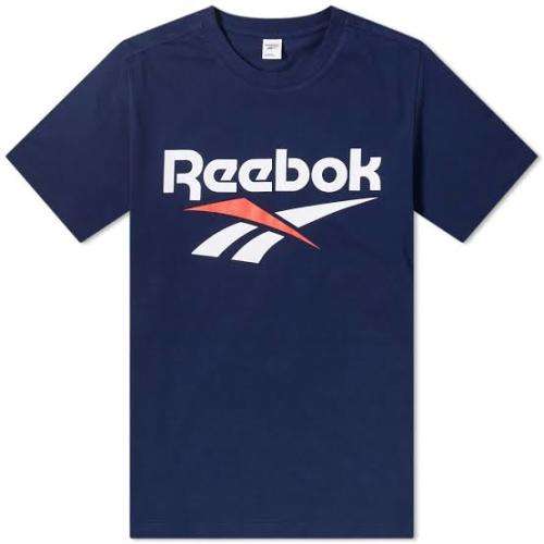 REEBOK Men`s Classic Vector T-shirt Navy EW3454 - Size Large