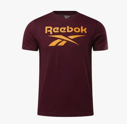 REEBOK Men`s Graphoc Series Stacked Tee Maroon EY4459 - Size Large