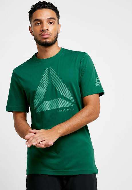 REEBOK Men`s Graphic Series One Series Shift Blur Tee Clover Green EC2086 - Size Large
