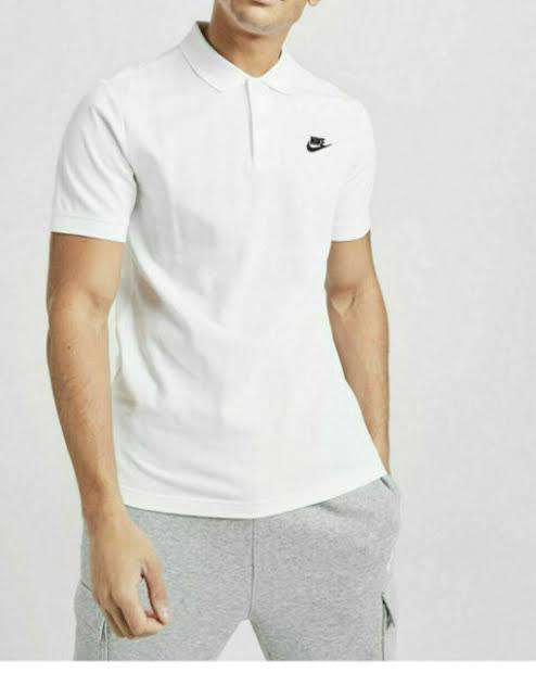 NIKE Men`s Polo T-Shirt White CN8764-100 - Size M