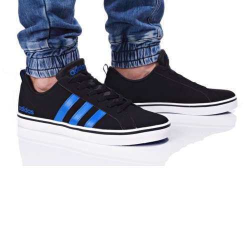 ADIDAS Men`s VS Pace Shoes Core Black/Blue/Vloud White AW4591 - Size 10