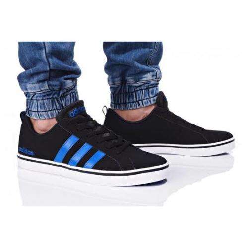 ADIDAS Men`s VS Pace Shoes Core Black/Blue/Vloud White AW4591 - Size 10