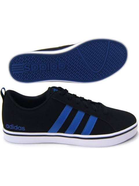 ADIDAS Men`s VS Pace Shoes Core Black/Blue/Vloud White AW4591 - Size 10