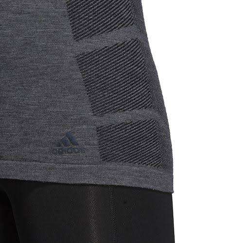 ADIDAS Women`s Ultra Primeknit Wool Tee Grey Four/Black CF6003 - Size M