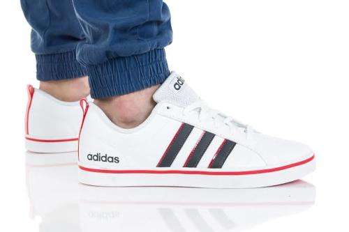ADIDAS Men`s VS Pace Shoes Cloud White/Grey Six/Active Red EE7840 - Size 12