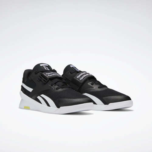 REEBOK Men`s Lifter PR II Shoes Black/White/Chartreuse FU9444 - Size 10