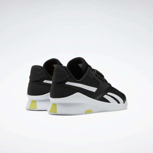REEBOK Men`s Lifter PR II Shoes Black/White/Chartreuse FU9444 - Size 10