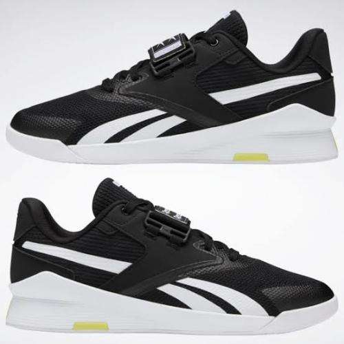 REEBOK Men`s Lifter PR II Shoes Black/White/Chartreuse FU9444 - Size 10