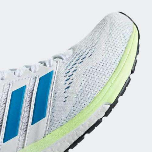 Adidas Women`s Adizero Boston 7 Shoes B37385 Cloud White/Shock Cyan/Hi-Res Yellow - Size 4
