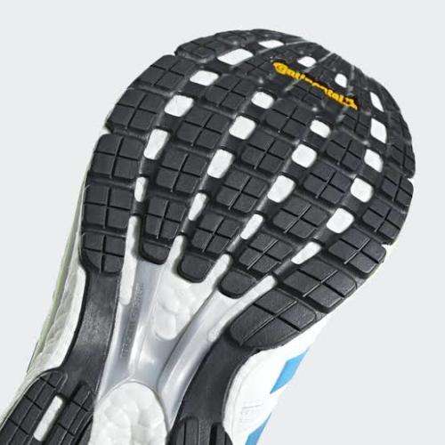 Adidas Women`s Adizero Boston 7 Shoes B37385 Cloud White/Shock Cyan/Hi-Res Yellow - Size 4