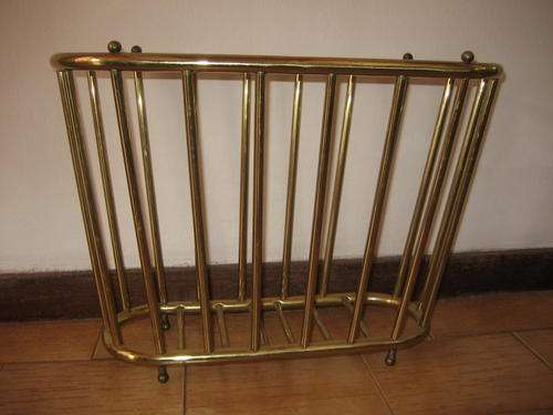Solid brass tube magazine rack
