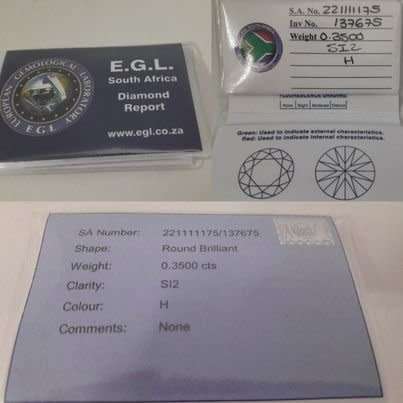 0.35CT Round Brilliant Diamond Ring - Evaluation R 24 400