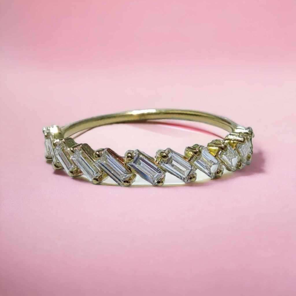 9ct Yellow Gold Baguette 0.60ct Diamond Dress Ring - Evaluation R38 300