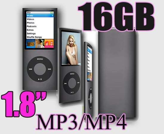 Huge 16GB MP3 MP4 1.8" Slim 4th Gen Player FM Media Video