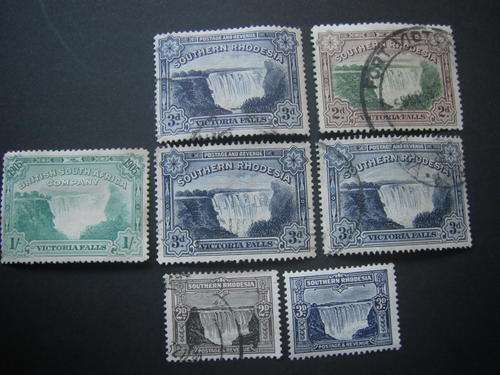 Southern Rhodesia collection of Victoria Falls including two minis