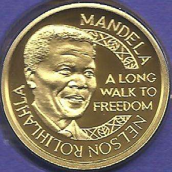 1/10th oz Gold Medallion Nelson Mandela Nobel Peace Prize Laureates 1993
