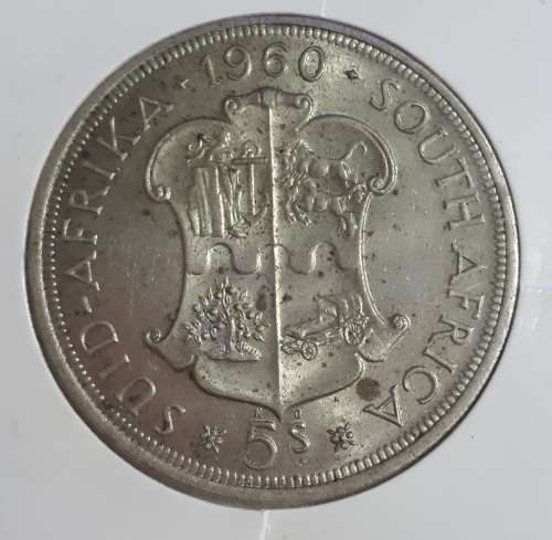 LOW START R1 AUCTION!! 1960 SOUTH AFRICA 5 SHILLING SILVER