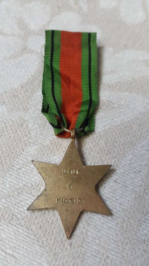 THE 1939 - 1945 STAR TO K MACKESON @ LOW START R1 AUCTION
