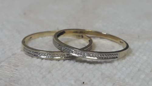 2X LADIES 9CT GOLD RINGS WEDDING BANDS SIZE T